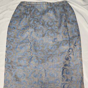 Harvē Benard Blue/Silver Pencil Skirt Size 8